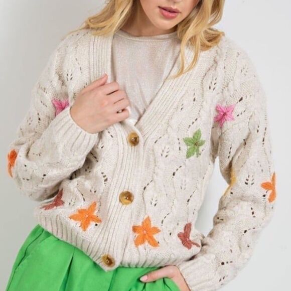 easel Sweaters - Easel cardigan BRAND NEW hand embroidered sweater EASEL sweater cardigan sweater